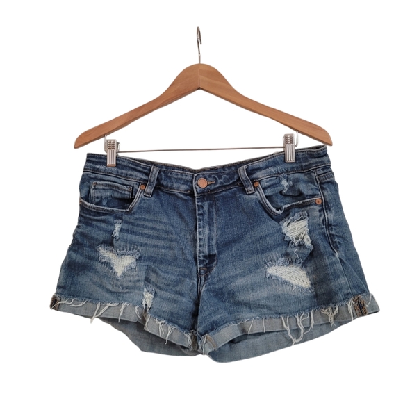 Blank NYC Pants - BLANKNYC Women's Medium Wash High Rise Distressed Cut Off Denim Jean Shorts 32